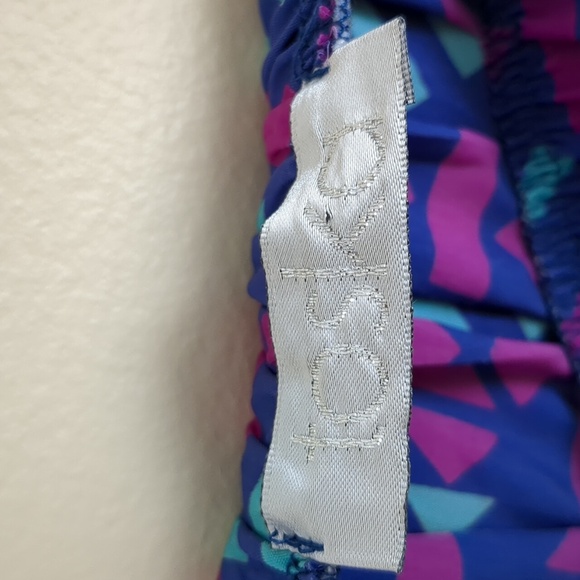 Small Toska Dress Bright Geometric No Sleeves Gathered at the Waist Hi Lo - Picture 6 of 11